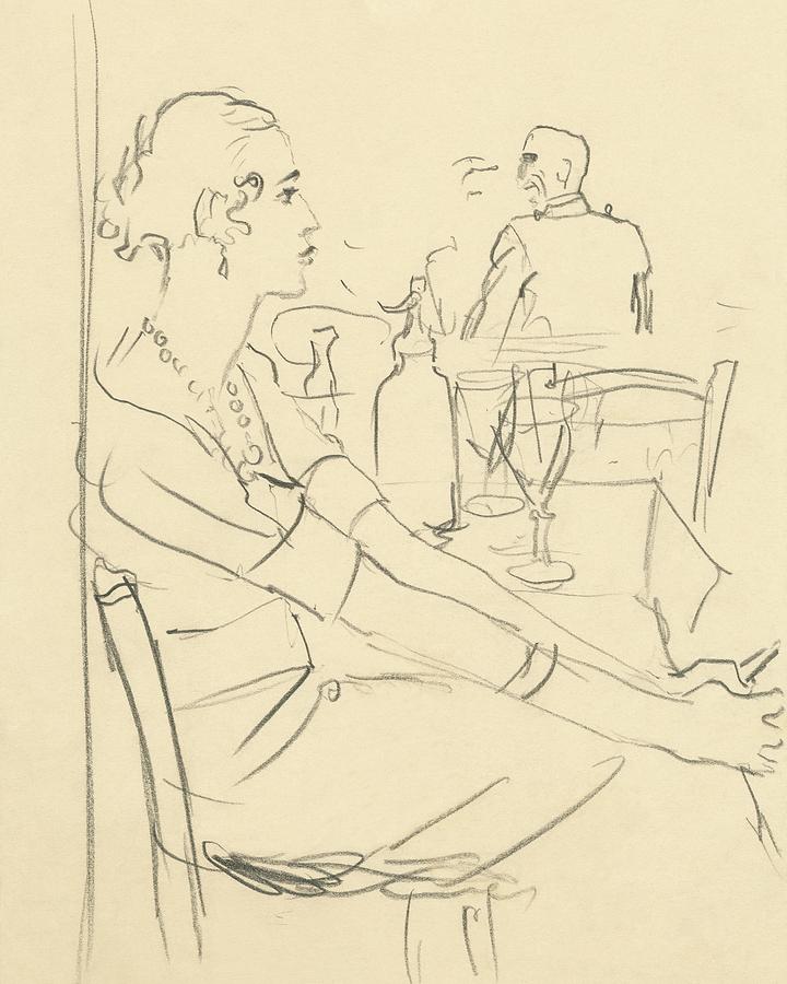 Illustration Of A Woman Sitting Down Digital Art by Carl Oscar August Erickson