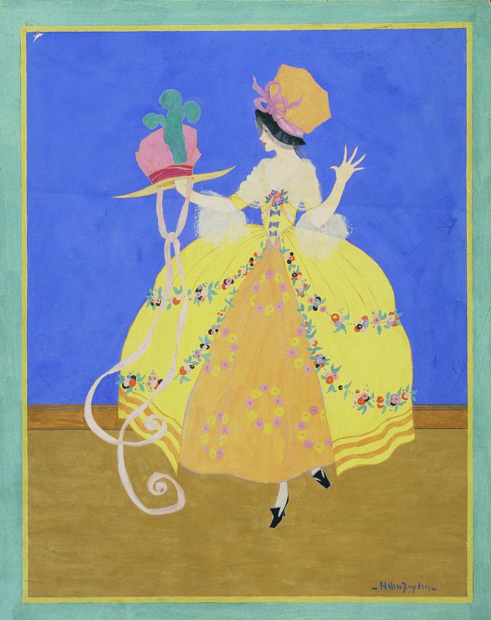 Illustration Of A Woman Wearing A Period Costume Digital Art by Helen Dryden