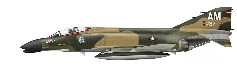 Illustration Of An F-4c Phantom II by Inkworm