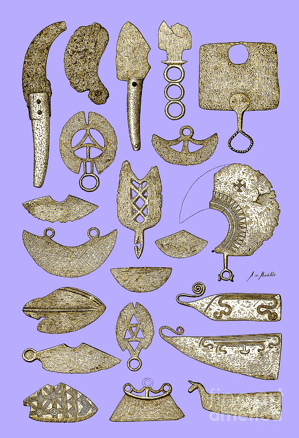 Illustration Of Bronze Age Razors Photograph by Science Source