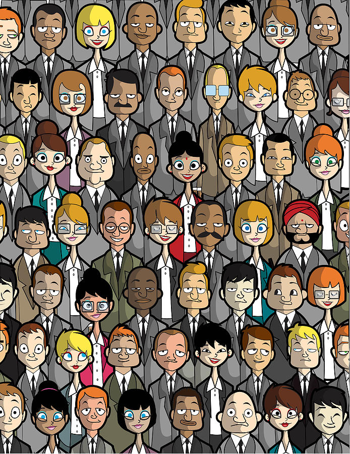 Illustration Of Business People Standing Together Photograph by Fanatic ...