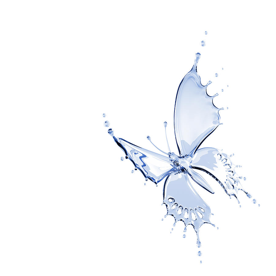Illustration of butterfly made from water Photograph by BlackJack3D
