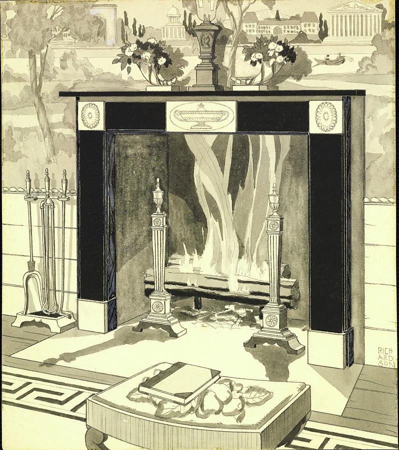 Illustration Of Fireplace Photograph by Harry Richardson