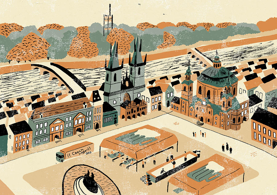 Illustration Of Old Town Square Photograph by Ikon Images
