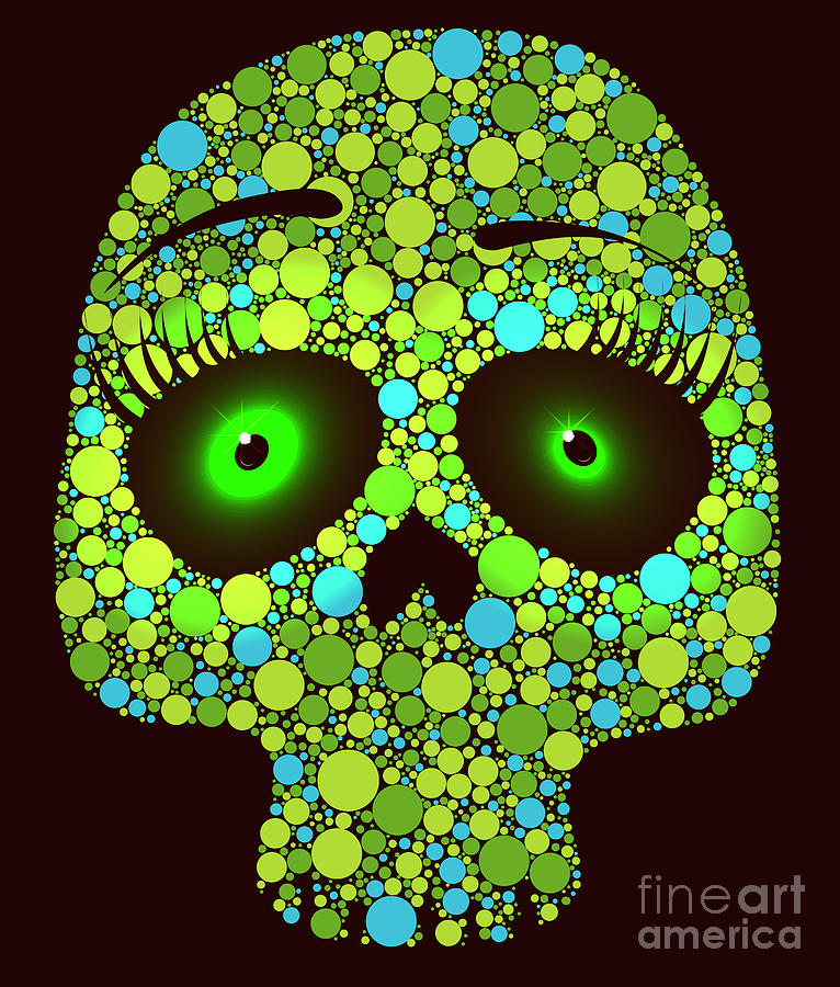 Illustration Of Skull Made With Colored Digital Art by Ola-ola