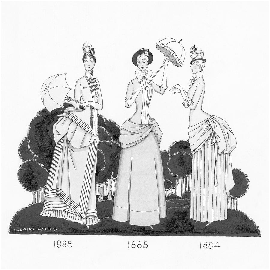 Illustration Of Three Nineteenth Century Women Digital Art by Claire Avery