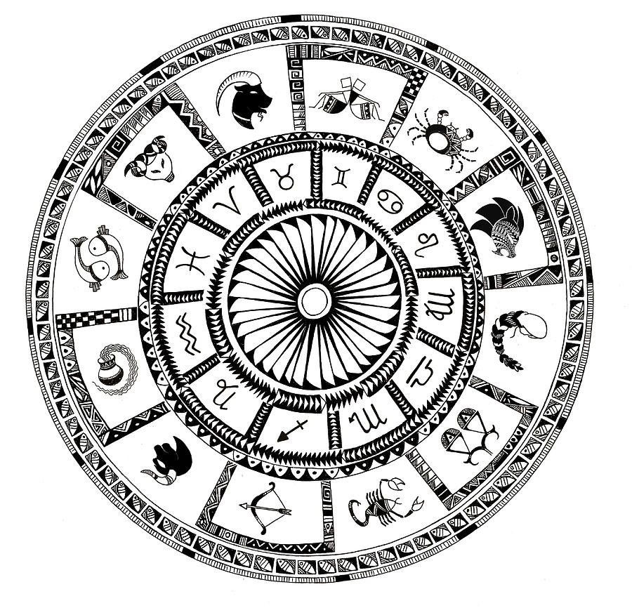 Illustration Of Zodiac Signs On White Background Photograph by Fanatic ...