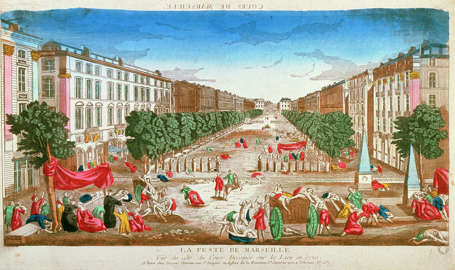 Bubonic Plague Photograph - Illustration Showing The Plague In Marseille by Jean-loup Charmet/science Photo Library