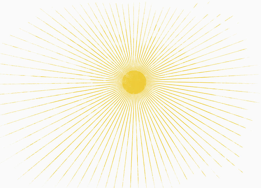 Illustrative image of sun shining against white background Drawing by Jutta Kuss