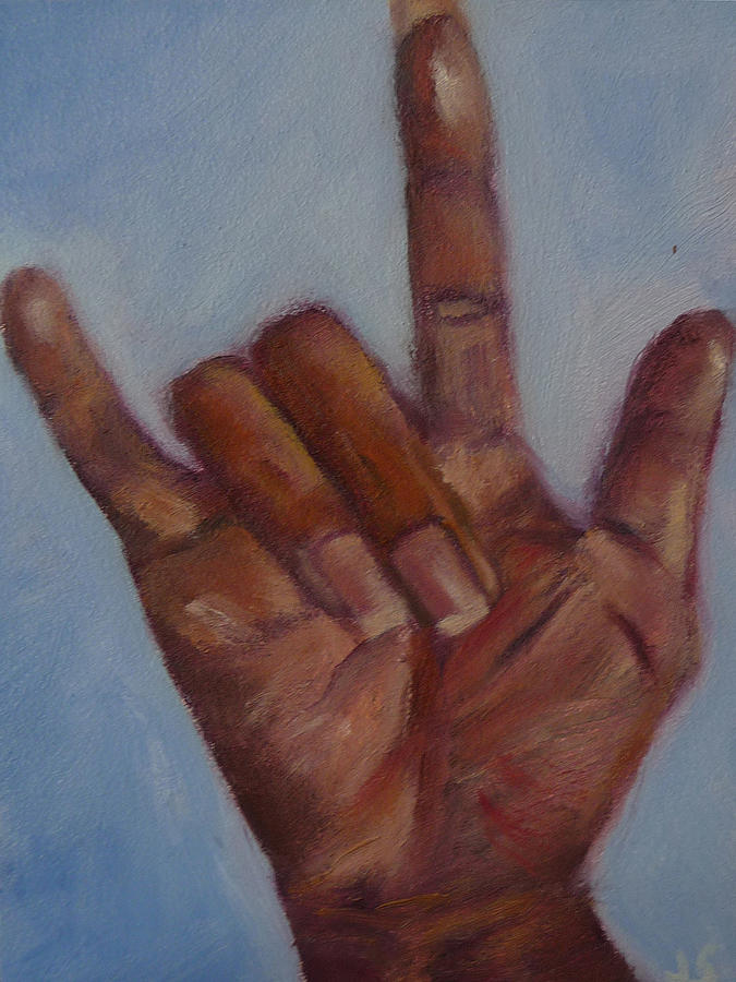 ILY Hand Study Painting by Jessmyne Stephenson