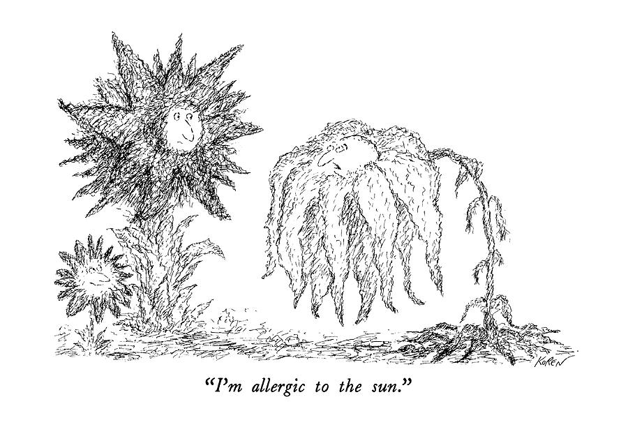 Im Allergic To The Sun Drawing by Edward Koren