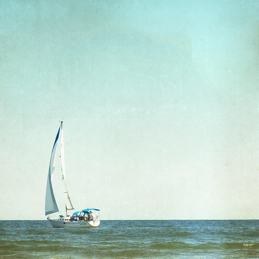 Summer Photograph - Im Sailing Away - Sailboat Ocean Photography by Carolyn Cochrane