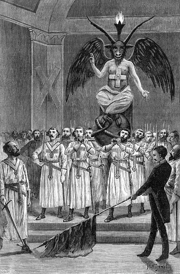 Image Of Baphomet Carried In A Drawing by Mary Evans Picture Library