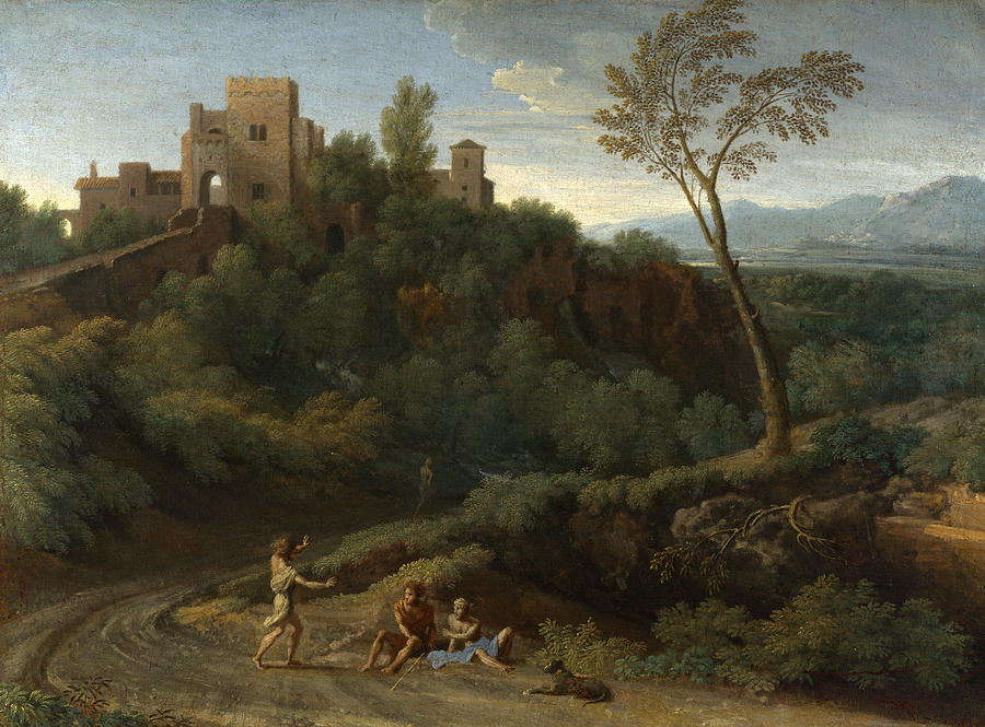 Imaginary Landscape with Buildings in Tivoli Painting by Gaspard Dughet