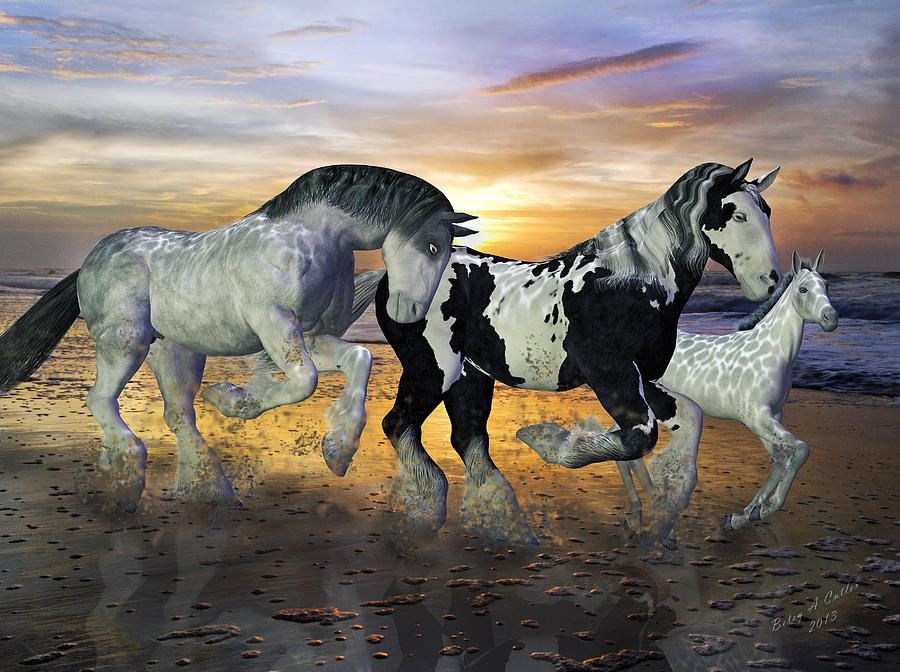 Horse Mixed Media - Imagination on the Run by Betsy Knapp