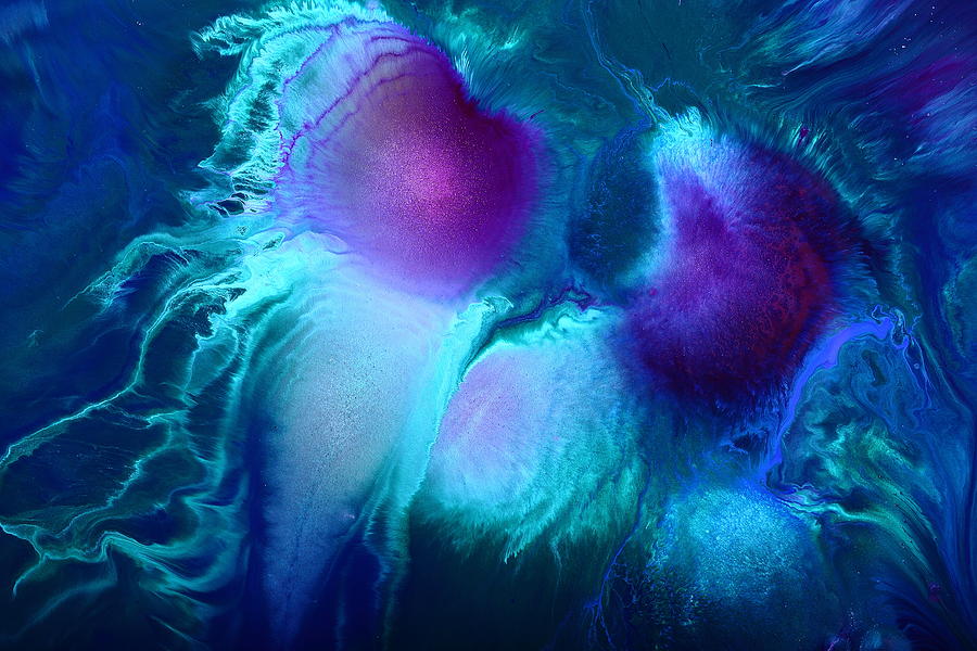 Imagination - Purple Blue Fluid Abstract Art by Kredart Photograph by Serg Wiaderny