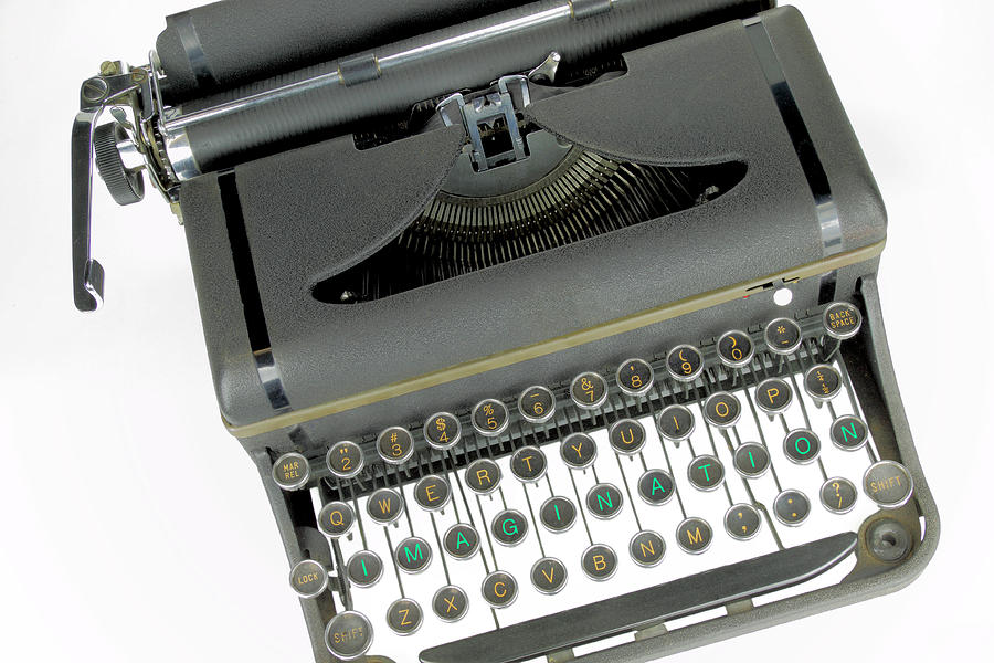 Vintage Photograph - Imagination typewriter by Rudy Umans
