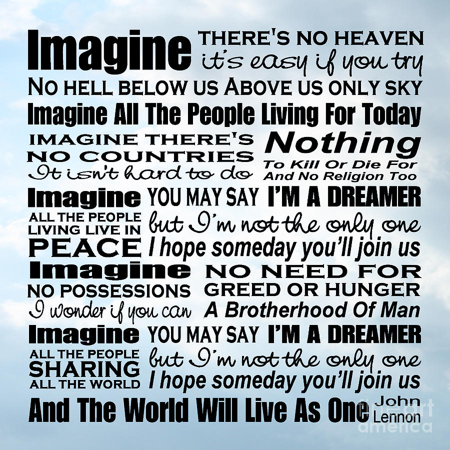 Imagine Song Lyrics - Sky Digital Art by Ginny Gaura