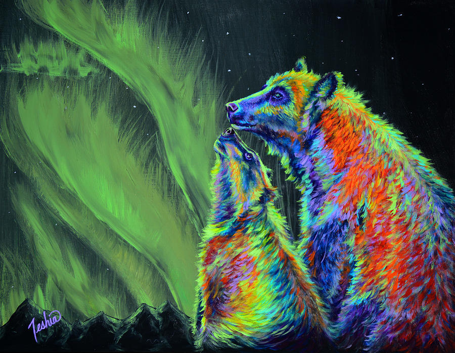 Bear Painting - Imagine by Teshia Art