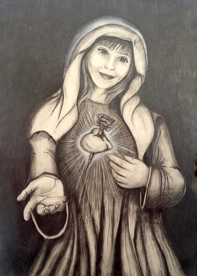 Immaculate Heart Drawing by Lauren Espinoza