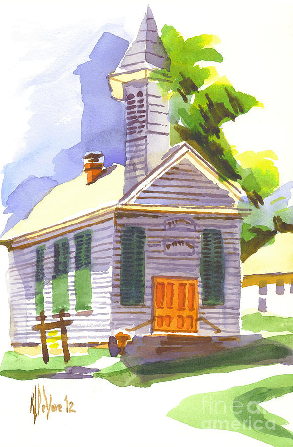 Spring Painting - Immanuel Lutheran Church in Springtime by Kip DeVore
