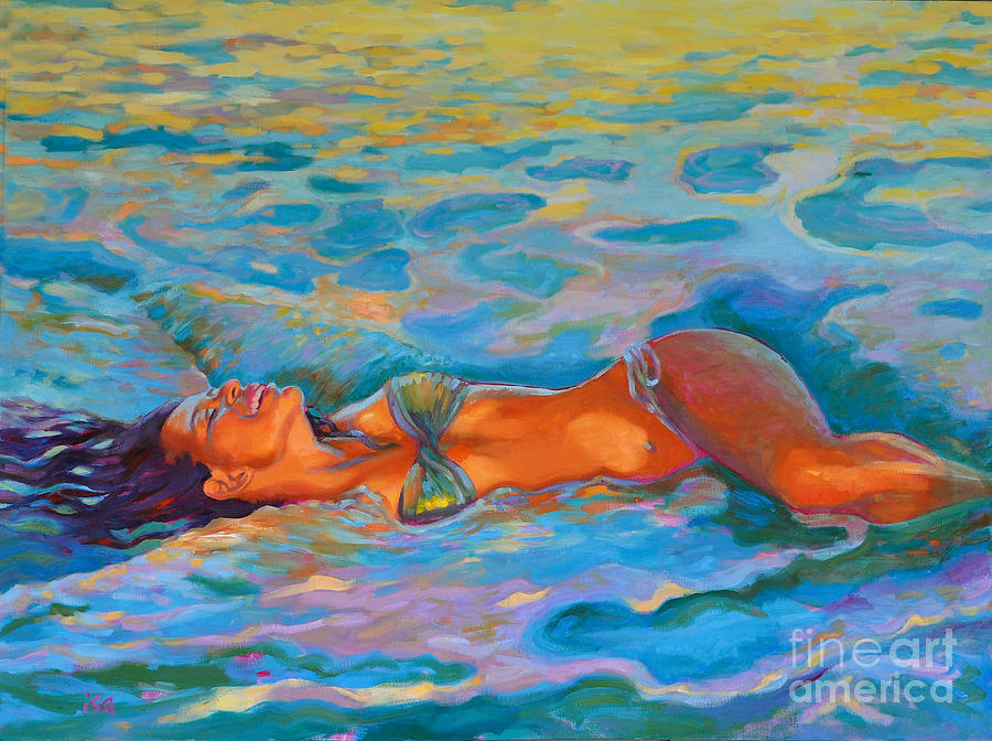 Mermaid Painting - Immersed in the One by Isa Maria Mermaid Painting - Immersed in the One by Isa Maria