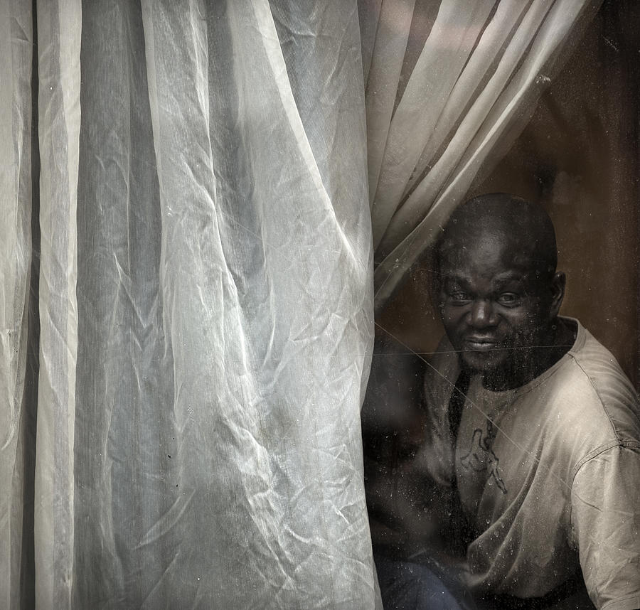 Curtain Photograph - Immigration by Michel Verhoef