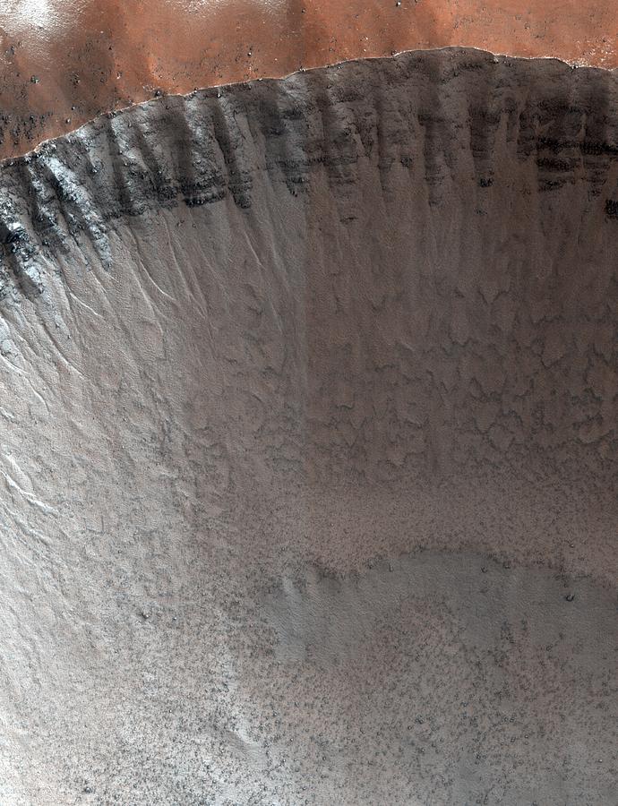 Impact Crater On Mars Photograph By Nasa Jpl University Of Arizona