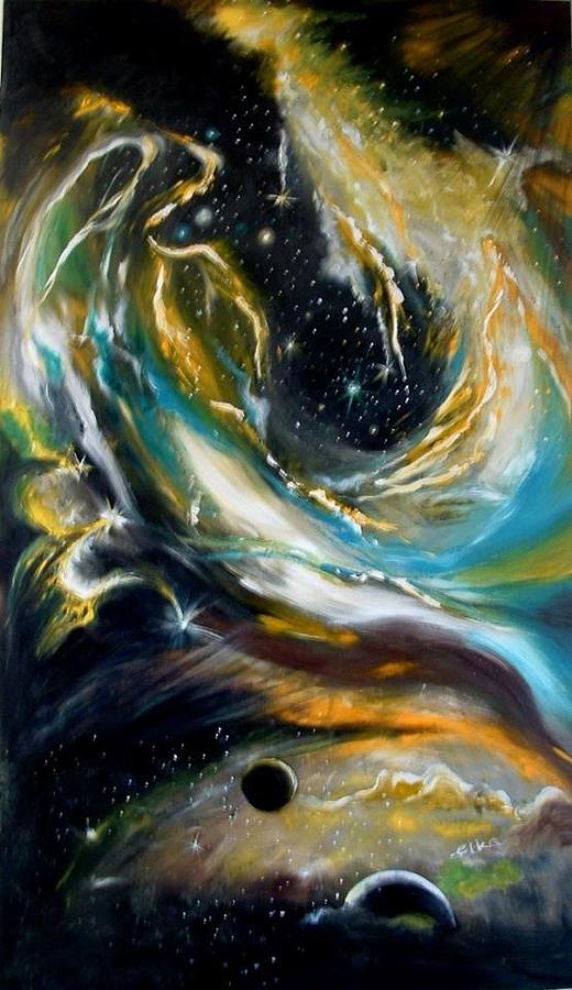 Abstract Painting - Impact of Orion Nebula  by Elizabeth Kawala