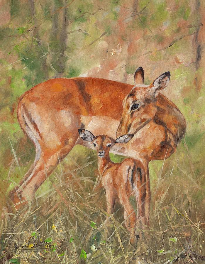 Impala Antelop Painting by David Stribbling