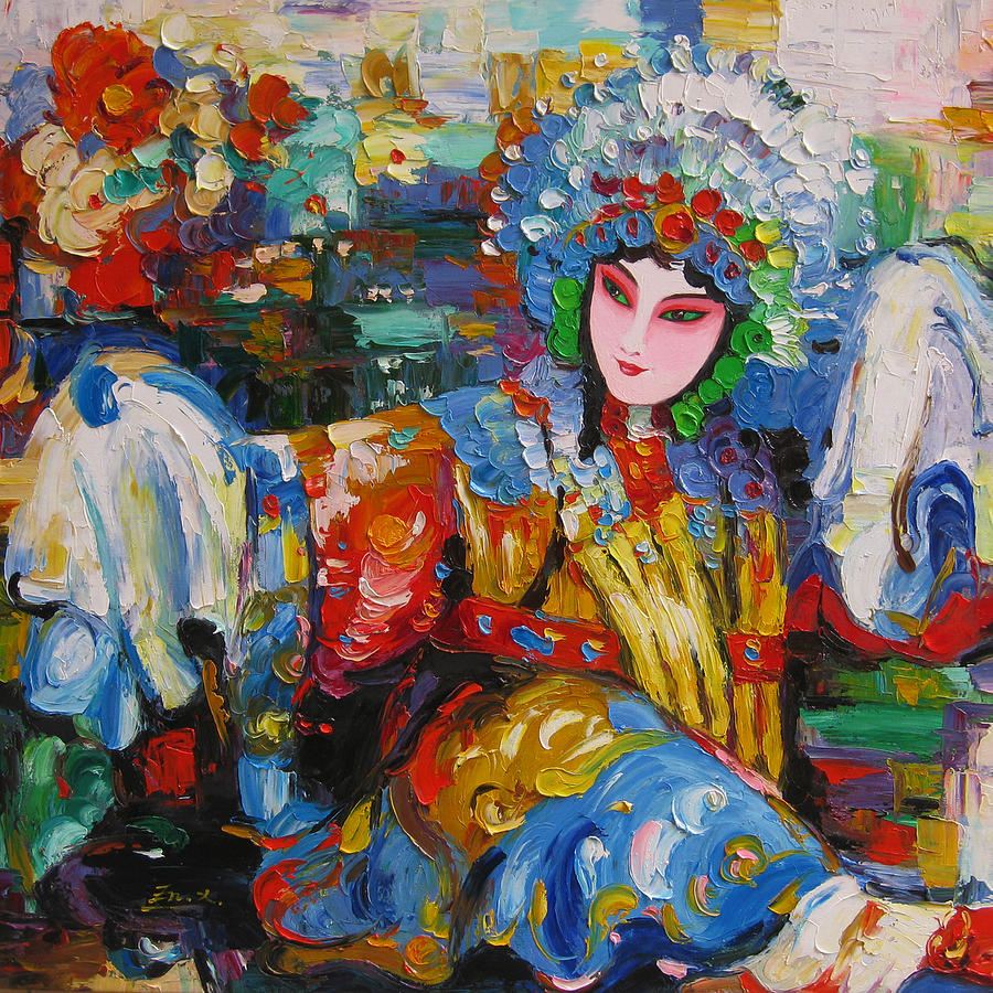 Impasto Oil On Canvas A Woman Of Chinese Opera Painting By Enxu Zhou   Impasto Oil On Canvas A Woman Of Chinese Opera Enxu Zhou 