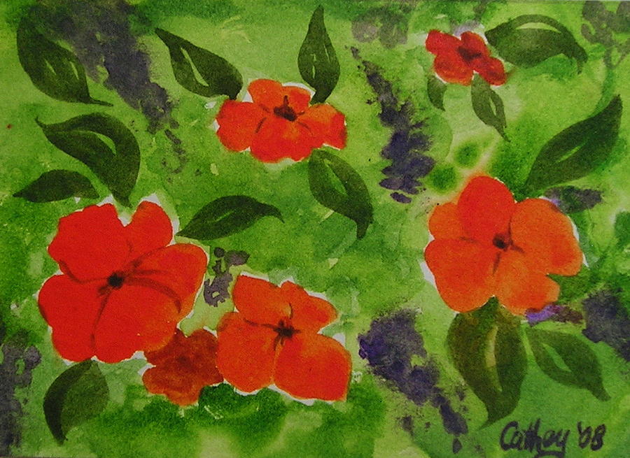 Impatiens Painting by Catherine Howley - Fine Art America