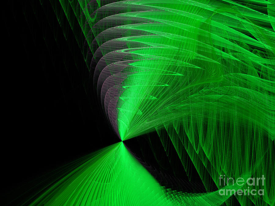 Impending Tornado - Abstract - Green Digital Art by Andee Design