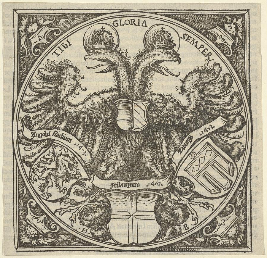 Hans Burgkmair Drawing - Imperial Double Eagle With The Coat by Hans Burgkmair