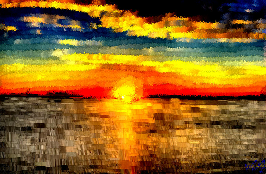 Sunset Painting - Impressionistic Sunset by Bruce Nutting