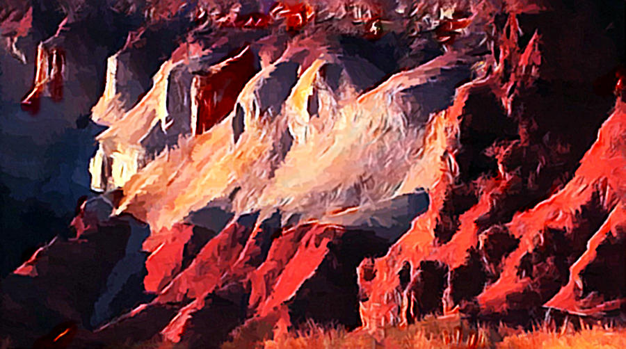 Capitol Reef National Park Digital Art - Impression of Capitol Reef Utah at Sunset by Bob and Nadine Johnston