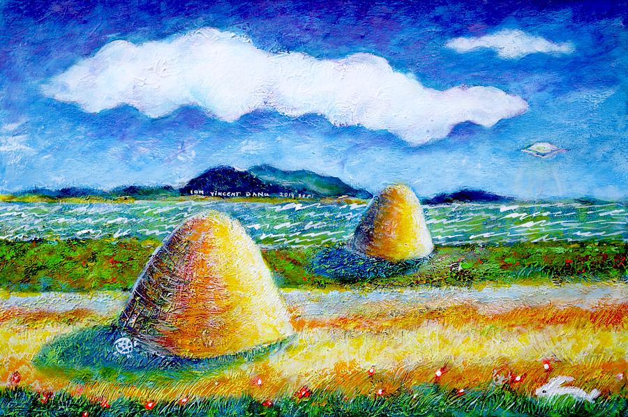 Impressionist Landscape With Ufo Painting