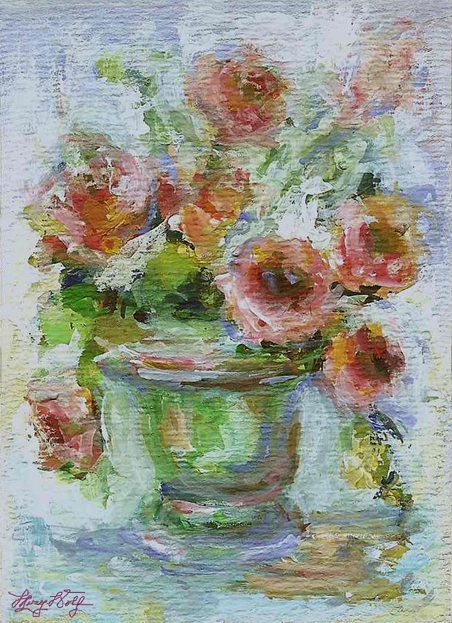 Impressionist Roses 2 Painting by Mary Wolf