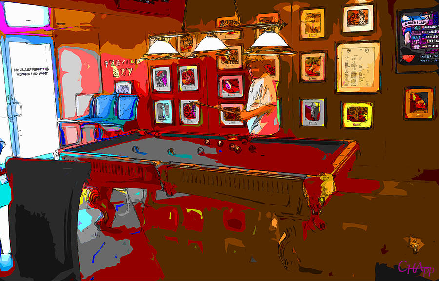 Impressionist Sports Bar Pool Player Photograph by C H Apperson