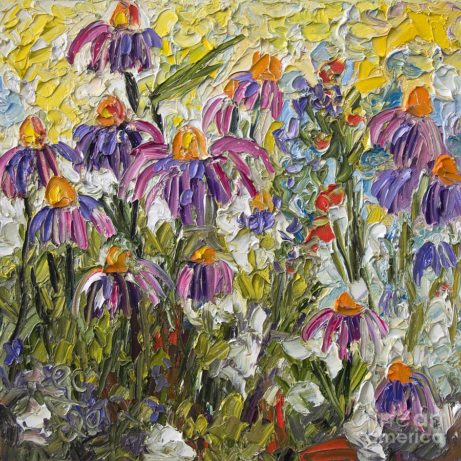 Impressionist Wildflower Patch Oil Painting Painting by Ginette Callaway