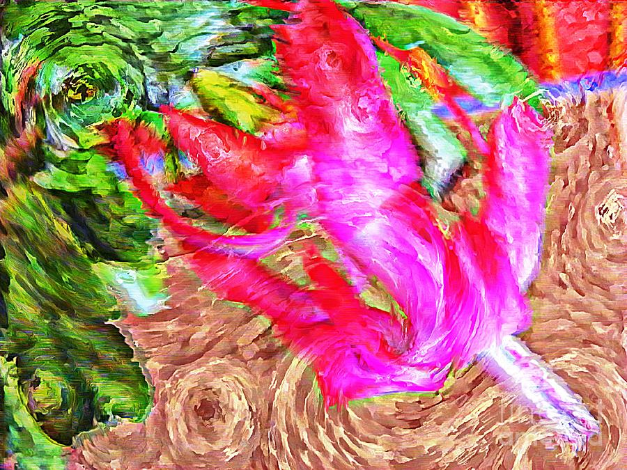 Impressionistic  Easter Cactus Blossom  Digital Art by Barbara A Griffin