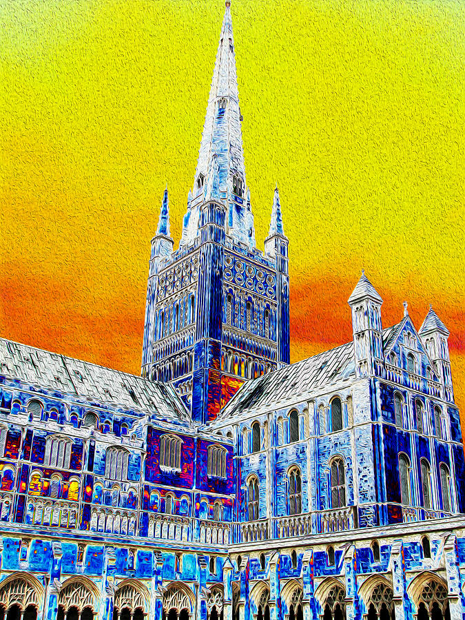 Impressions of Norwich Cathedral Digital Art by Stephanie Grant