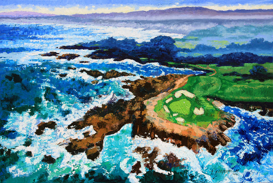 Impressions of Pebble Beach Painting by John Lautermilch