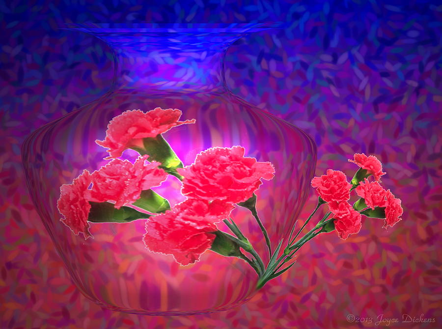 Impressionism Photograph - Impressions of Pink Carnations by Joyce Dickens