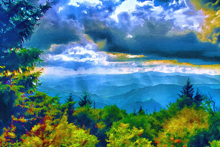 Mountain Painting - Impressions of Waterrock Knob on the Blue Ridge Parkway by John Haldane