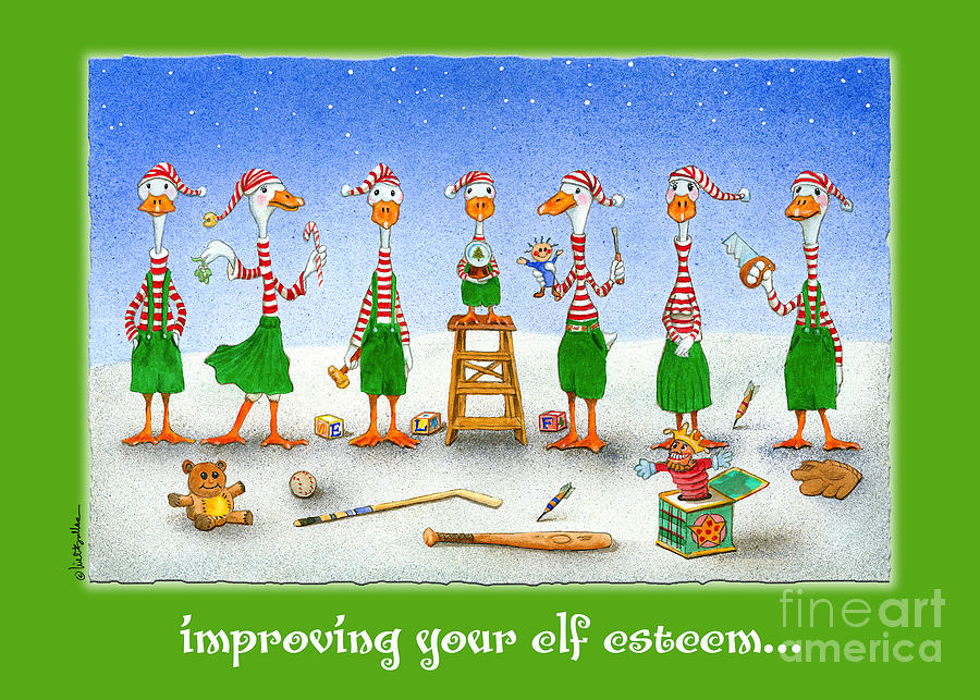 improving your elf esteem...by Will Bullas Painting by Will Bullas