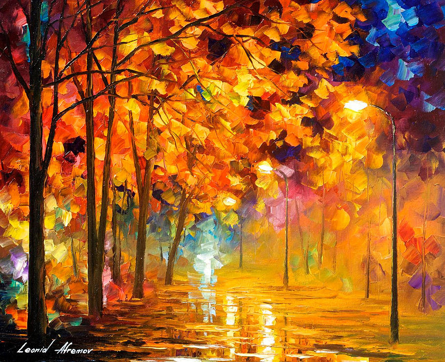 Improvisation Of Trees - PALETTE KNIFE Oil Painting On Canvas By Leonid ...