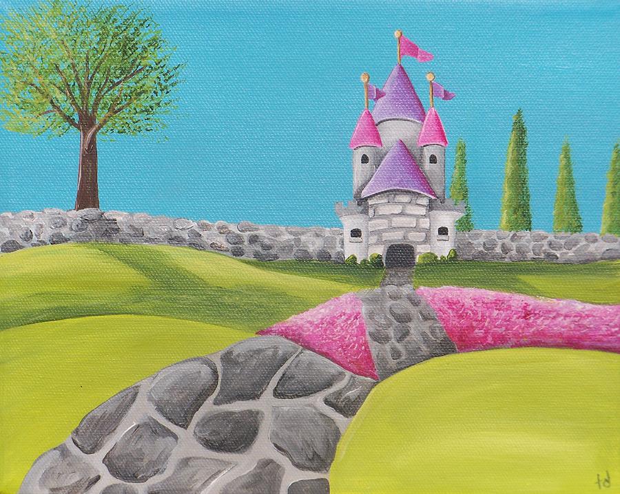Castle Painting - In A Castle Far Far Away by Tracie Davis