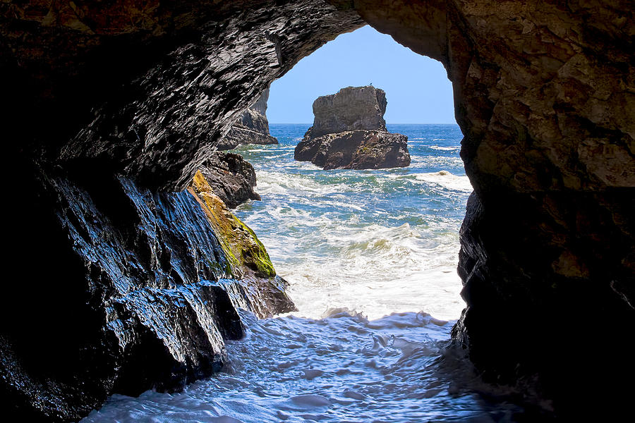 In A Cave By The Sea - Northern Caifornia Photograph by Mark E Tisdale