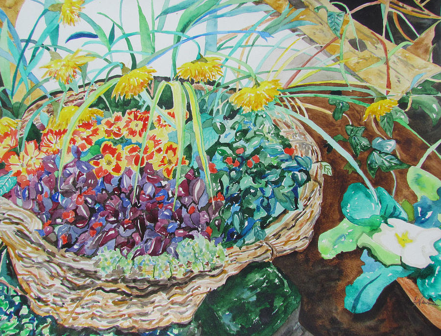 In a Country Garden Painting by Esther Newman-Cohen